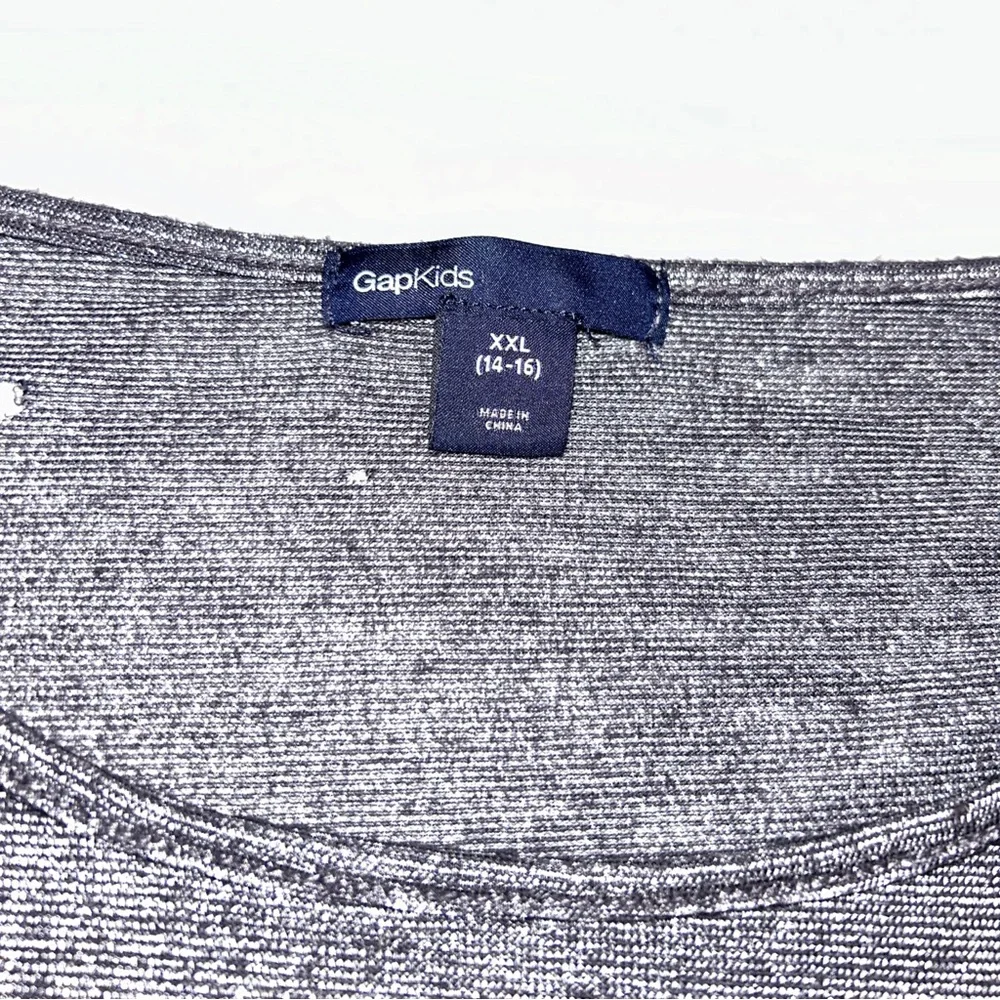 GAP Girl's Grey Ruffled Long Sleeve Top Size XXL 14/16